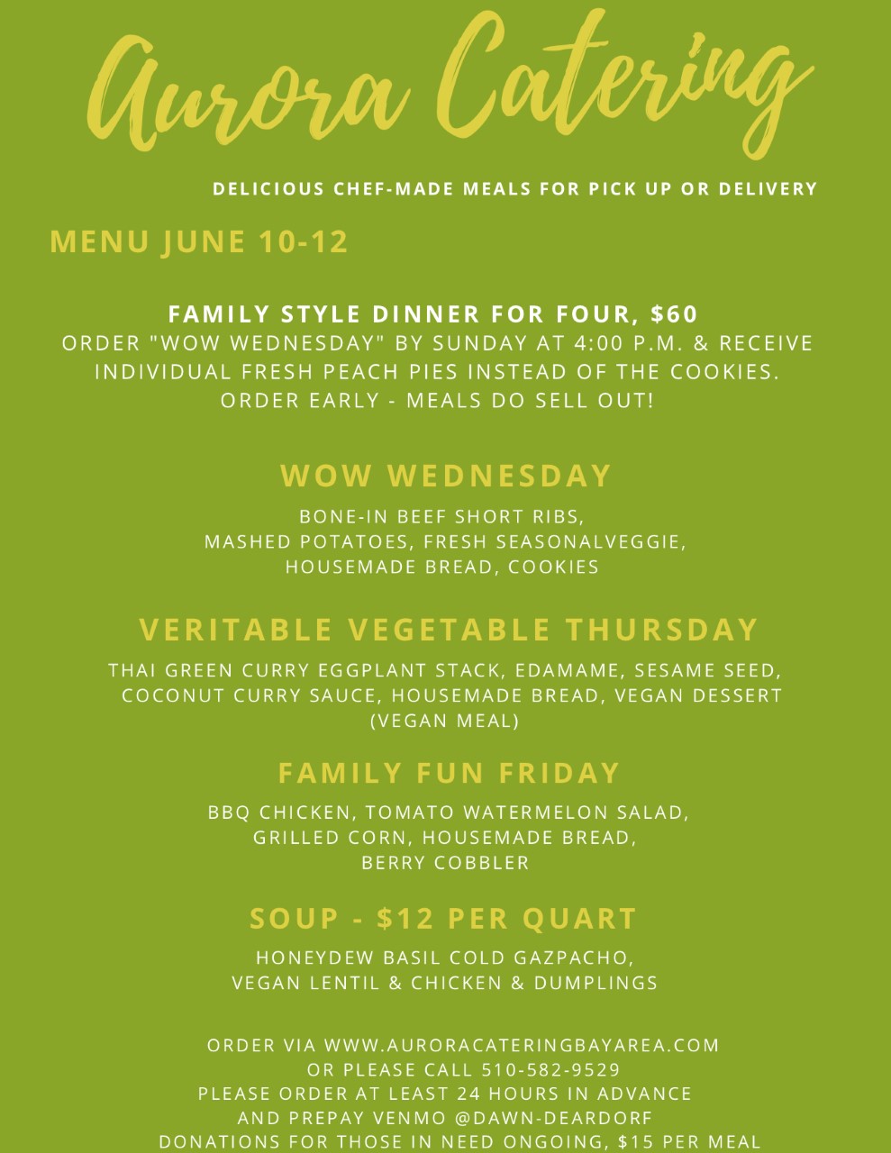 Aurora Catering Castro Valley Today